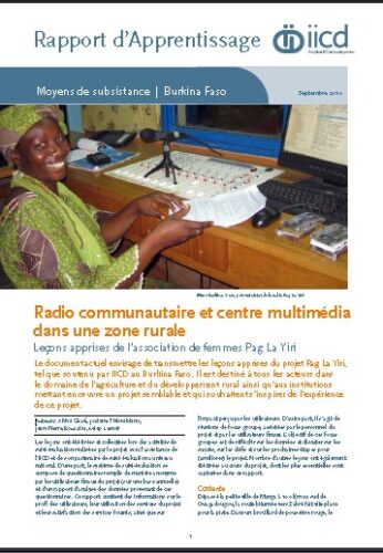Community Radio and Multimedia Center in a Rural Area - Burkina Faso