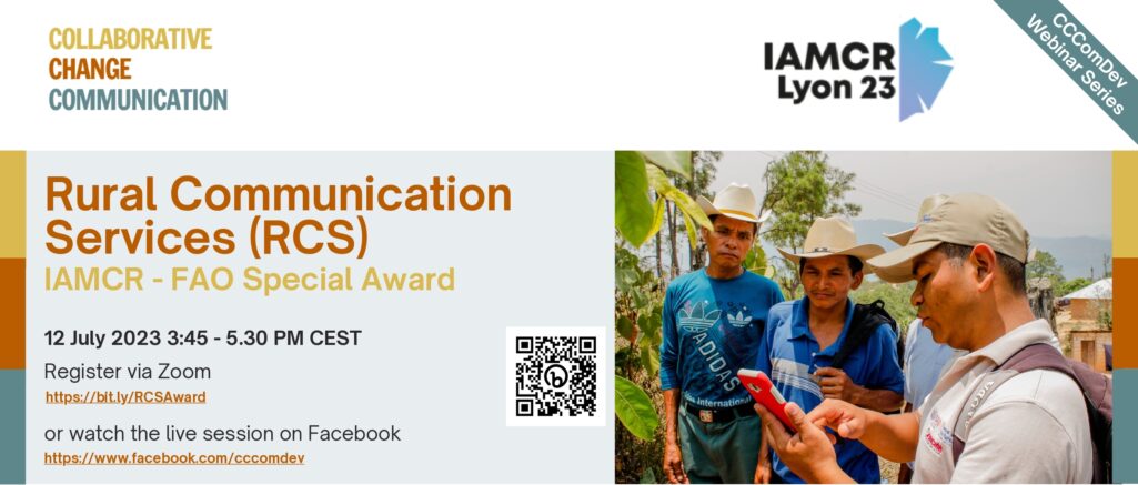 CCComDev to webcast IAMCR RCS Award session
